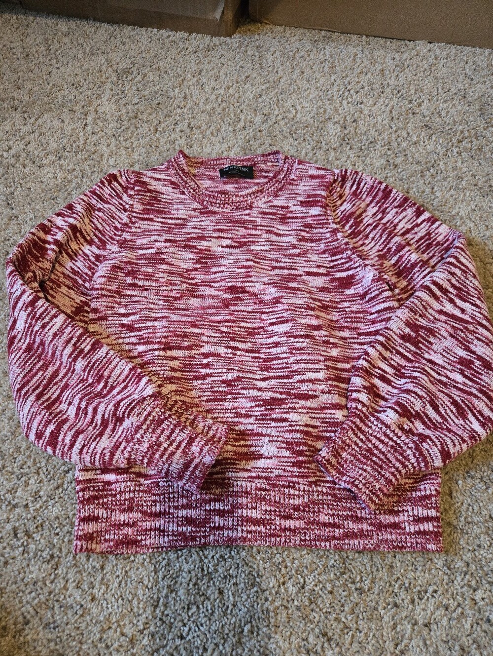 💖MINKPINK Red & White Marled Crewneck Sweater